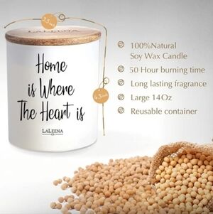 LaLeena Candle "Home Is Where the Heart Is" Ocean Breeze Scent 14oz NIB